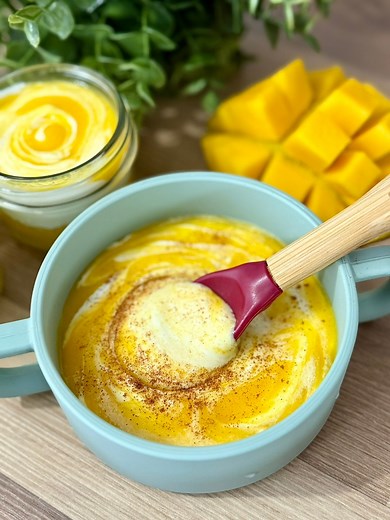 38K views · 84 reactions | Are you looking for a healthy treat for the whole family? This easy Mango Yogurt recipe combines creamy yogurt and sweet mango puree. Nutritious, probiotic-rich, and naturally sweet, it's perfect for babies, toddlers, and adults. Full recipe is in the comments | Mindsmaking Baby | Facebook