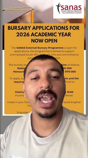 SANAS Bursary Scheme for 2026 #bursaries #studies #students
