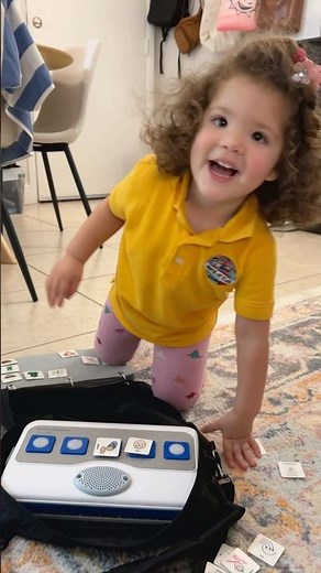 Toddler Lights Up Using Mid-Tech AAC! | LoganTech ProxTalker in Action