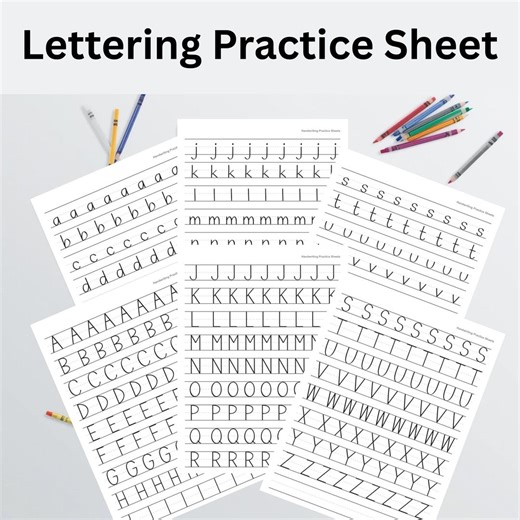 Lettering Practice Sheet - Etsy