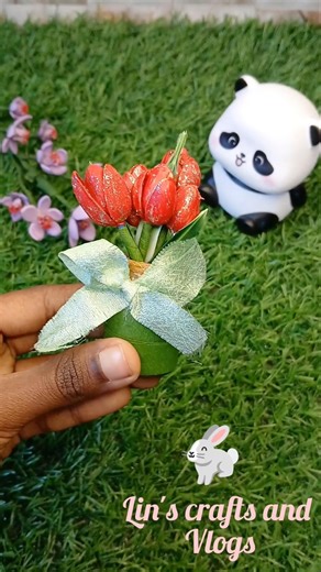 Cute pista shell craft #lin's crafts and vlogs #cute craft #craft #waste things craft idea