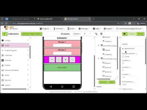 cara membuat kalkulator di aplikasi MIT APP INVENTOR