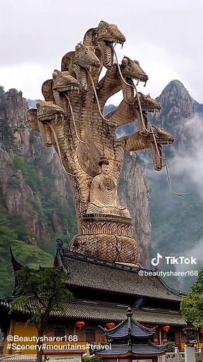 Mysterious Nagarjuna Bodhisattva with Seven Snakes on His Head