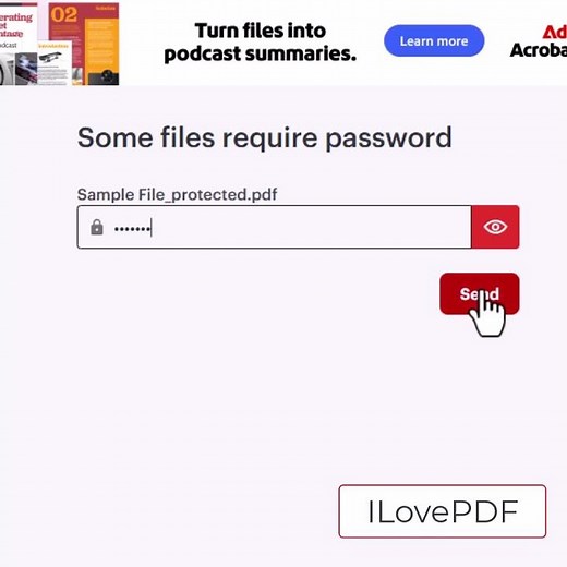Unlocking PDF File using ILovePDF