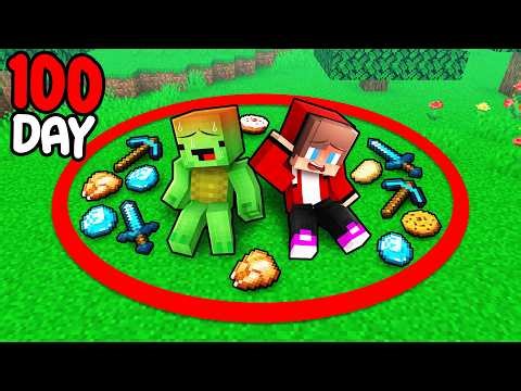 JJ and Mikey Can't LEAVE The RED CIRCLE in Minecraft...