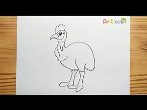 How to Draw CASSOWARY EASY STEP BY STEP