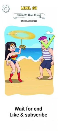 DOP Fun Puzzle Challenge Level 69 Defeat the thug #stickgaming1220 #dopfunpuzzlechallenge#funnyshort