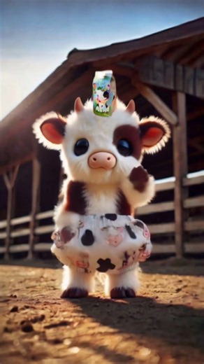 Adorable Cow Dance Challenge with Diapers