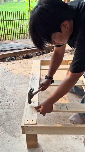 DIY Wooden Bench Making at Home! 🪵✨ #Workshop