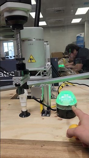 I built a robot cell controlled by a PLC with ladder logic