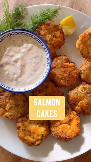 Marie Saba on Instagram: "Air Fryer Salmon Cakes ✨ My favorite way to enjoy salmon lately 😊 Bookmark and follow @mariesaba for more easy air fryer recipes 👍🏻 Ingredients: - 1/4 cup Panko - 1/4 cup grated Parmesan - 1/4 cup Hellmann’s mayonnaise - 1 Tablespoon minced green onion - 1-2 Tablespoons minced fresh dill - 1 teaspoon Old Bay seasoning - 1 egg - Zest of 1 small lemon - 1 Tablespoon whole grain mustard - 1 lb. salmon, cooked and flaked - Extra virgin olive oil For serving: remoulade sa