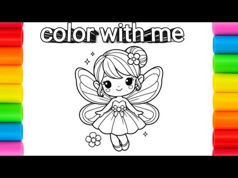 “How to Draw Fairy Elsa ✨ Easy & Cute Step-by-Step Drawing for Kids | Glitter Colorful Painting”