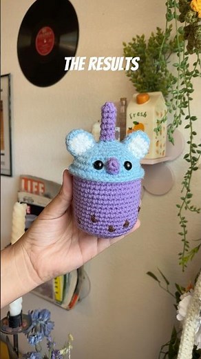BT21 Crochet Plushie 🩵 Koya Boba Plushie🧋Koya Crochet #crochet #bts #bt21 #shortsvideo #amigurumi