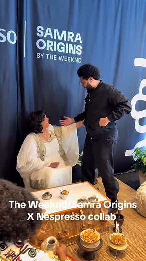 홼홴홼홴홽횃홾 홼홾횁홸 횇홾 on Instagram: "The Weeknd & Mama Samra, hosted a traditional coffee ceremony in celebration of the launch of Samra Origins x Nespresso ☕️ : randi.mann (TT) Video obtained from: @tr2thxo (Twitter)"