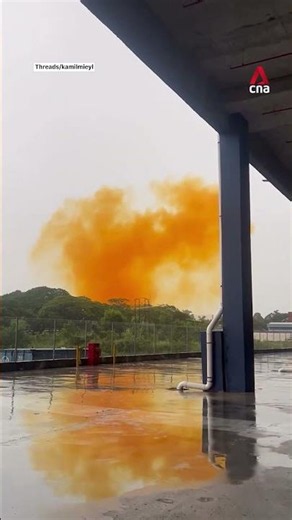 Orange cloud over Pasir Gudang factory after chemical leak