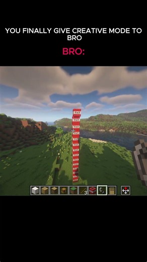 Bro finally received Creative Mode in Minecraft #minecraft #minecraftshorts #shorts