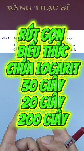 Rút gọn nhanh biểu thức logarit lớp 11