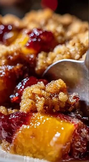 AUTUMN HARVEST SQUASH, APPLE & CRANBERRY CRISP WITH BROWN SUGAR BUTTER CRUMBLE