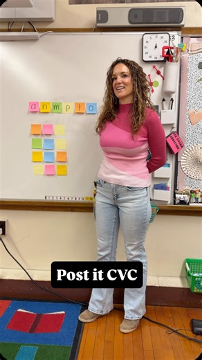 Amanda Tessier on Instagram: "Raise your hand if you’re obsessed with @postit 🙋🏻‍♀️ My desk is covered with tiny reminders and tasks and there’s no greater feeling than ripping it off and tossing it✅ This activity comes from the great @kindergartensmorgasboard 🟨 Now I have my kids writing codes on the back of all their work! 👏🏻 #kindergarten #postit #kindergartenteacher #teacher #teachers #kindergartenteachers #cvc #cvcwords #literacy #literacygames"