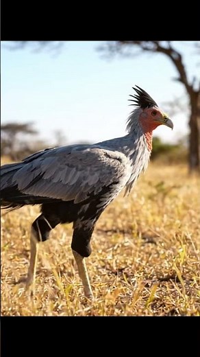 secretary bird is a large bird of prey that is endemic to Africa. #birds #prey #hawk #wildlife