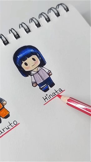 How to draw - Hinata hyuga cute sticker version Drawing #hinata #naruto #sticker #shorts