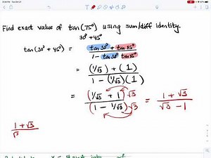 Applying Sum/Difference Identities to Find tan(75)