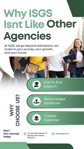 We do more than admissions. At ISGS, we invest in your journey, your growth, and your future. Experience end-to-end support, personalised guidance, and trusted expertise from the moment you decide to study abroad. Begin your path with a team that genuinely cares. #ISGS #StudentSupport #StudyAbroad #ukuniversities