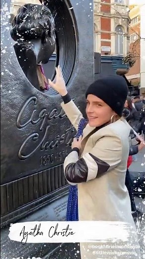 Emma Watson being a book fairy at Agatha Christie's memorial in London