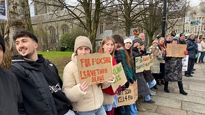 Chanting, placard-waving anti-hunt protesters out in force in Tavistock