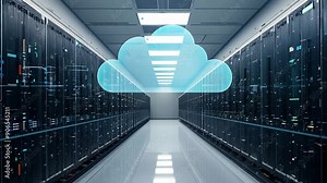 Exploring the High-Tech Server Room With Advanced Data Storage Systems at Night Stock Video