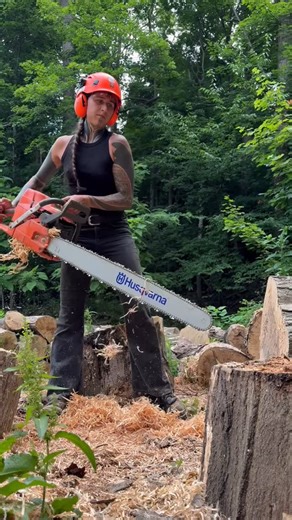 Amanda Reed | Love making big maple noodles Rough out loggers @drewsboots #395xp #chainsaw #husqvarnachainsaw #woodworking #lumber #liveedge #slabs... | Instagram