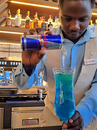 Mastering the art of layering flavors. 🎨💧 Crafting a classic vibrant mixology build. What’s your favorite refreshing color combo? #mixology #bartender #mocktail #drinkrecipe #satisfying