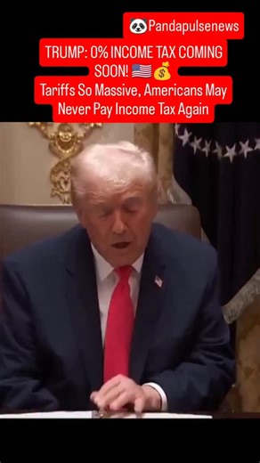 PandaPulse | Global News on Instagram: "🇺🇸 BREAKING: President Trump just lit the fuse on the biggest tax cut dream ever — 0% income tax could be reality "very soon"! “US income tax could be coming 0%. We’re going to have so much money coming in from tariffs that Americans may NOT need to pay income tax at all.” Tariff revenues exploding to record levels — funding the government, slashing your tax bill to ZERO, and putting billions back in YOUR pocket. No more IRS nightmares. No more April 15