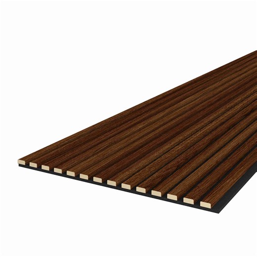 Pannello acustico Acoustic+ Rovere scuro 2400 x 600 mm - Feltro acustico nero | AP600x2400S-ED