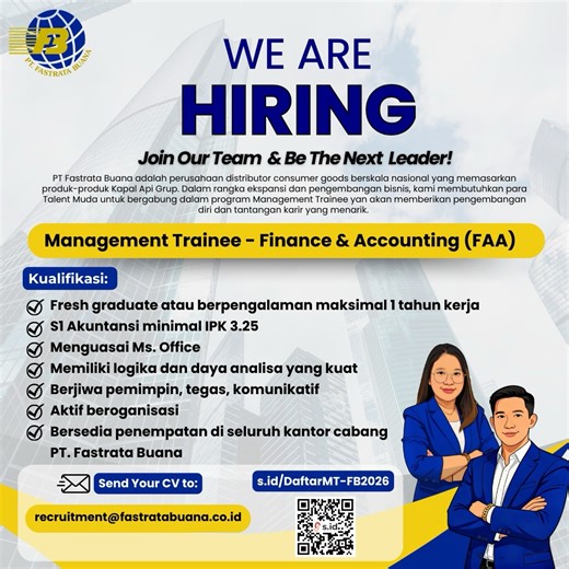 PT Fastrata Buana | 🚀 WE’RE HIRING: MANAGEMENT TRAINEE 🚀 Siap memulai karier dan dipersiapkan menjadi future leader? Program Management Trainee kami... | Instagram