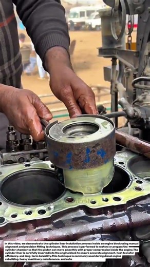 Cylinder Liner Installation Process | Engine Block Sleeve Assembly Technique.