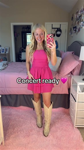 🌸💕🎀💖The most perfect dress-so many colors available!! Perfect for baby showers, concerts parties, graduation and more!!! Pink mini dress!!🩷 #concertdress #concertoutfit #meghanmoroney #ellalangley #meghanmoroneyoutfit