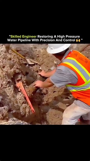 SCIENCE | HISTORY | KNOWLADGE on Instagram: "💧⚙️ Skilled engineer restoring a high-pressure water pipeline with precision and control ⚙️💧 Working on a high-pressure water pipeline is not just repair work—it’s applied physics under real-world risk. One wrong move, and thousands of liters of pressurized water can turn into destructive force. 🔧 What makes this restoration impressive: 📏 Pressure management: Flow is carefully reduced without shutting down the entire system. 🧠 Material science: S