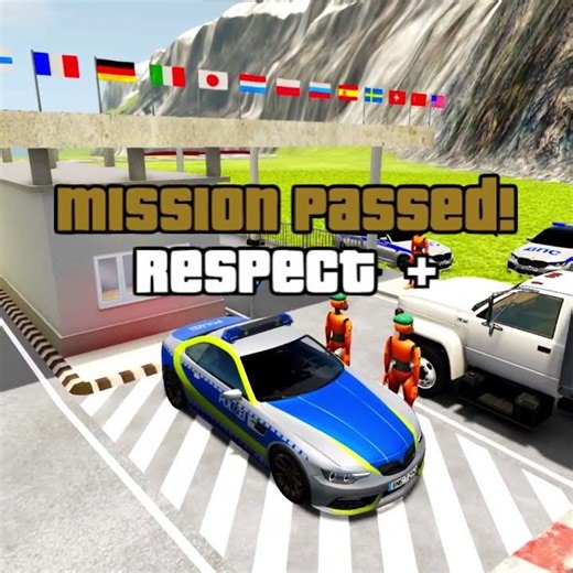 "BeamNG.drive – Driving Through a Police Checkpoint 🚗💨"
