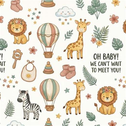 Baby Shower Digital Paper Pack | Animals, Pastel Nursery Patterns (digital Download) - Etsy