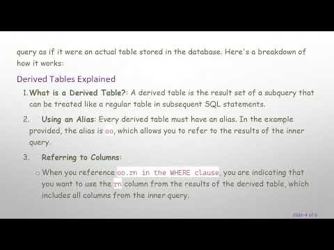 Understanding SQL Derived Tables: Referring to FROM Subquery Columns
