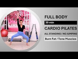 30 Min CARDIO PILATES // Burn Fat + Tone Muscle // NO JUMPING // NO REPEAT / Feel Strong + Balanced!