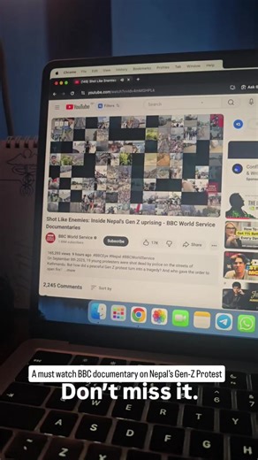 Must watch: BBC’s powerful documentary on Nepal’s Gen-Z Protest. #bbc #nepal #genzprotest #voteforchange