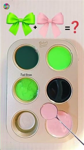 💚 Bright Neon Green + Black + Baby Coral | Electric Pop Color Mixing ✨🎨#colormixing