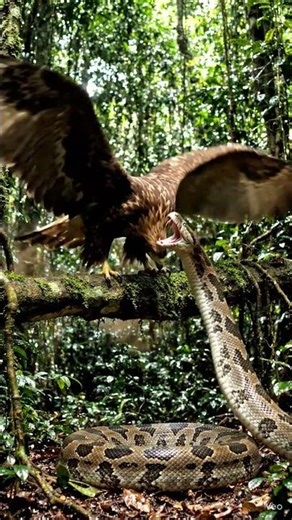 Eagle vs Giant Python🦅🐍 Deadly Fight Eagle Attacks Python in Mid-Air😱Giant Python vs Fearless Eagle⚡