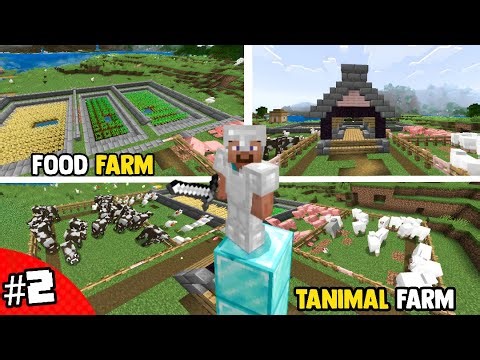🔥 Minecraft Survival EP 2 | Food Farm & Animal Farm Complete 🐄🌾 🔥(Hindi)