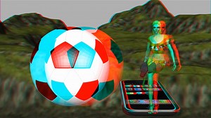 iphone 3D Soccer Girl Anaglyph Red & Blue