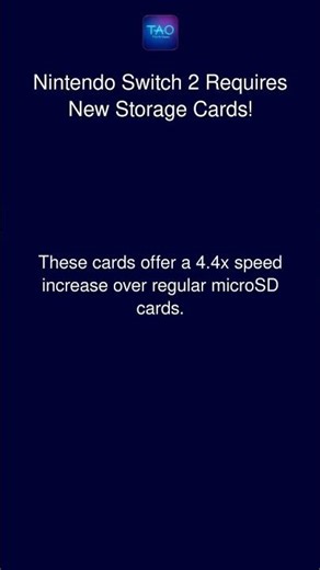 Nintendo Switch 2 Requires New Storage Cards!
