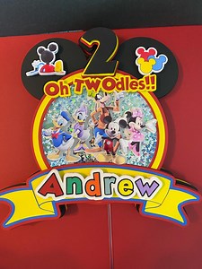 Mickey Mouse Cake Topper W/confetti Shaker Kids Party Decor Party Ideas First Second Third Daisy Minnie Goofy Donald Toodles Cupcake - Etsy UK