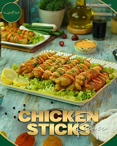 Try these easy and flavorful Chicken Sticks - the perfect recipe for an evening snack. Enjoy these crisp-fried or baked, and find tips for perfect dipping sauces! #chickensticks #snacks #superchef | SuperChef